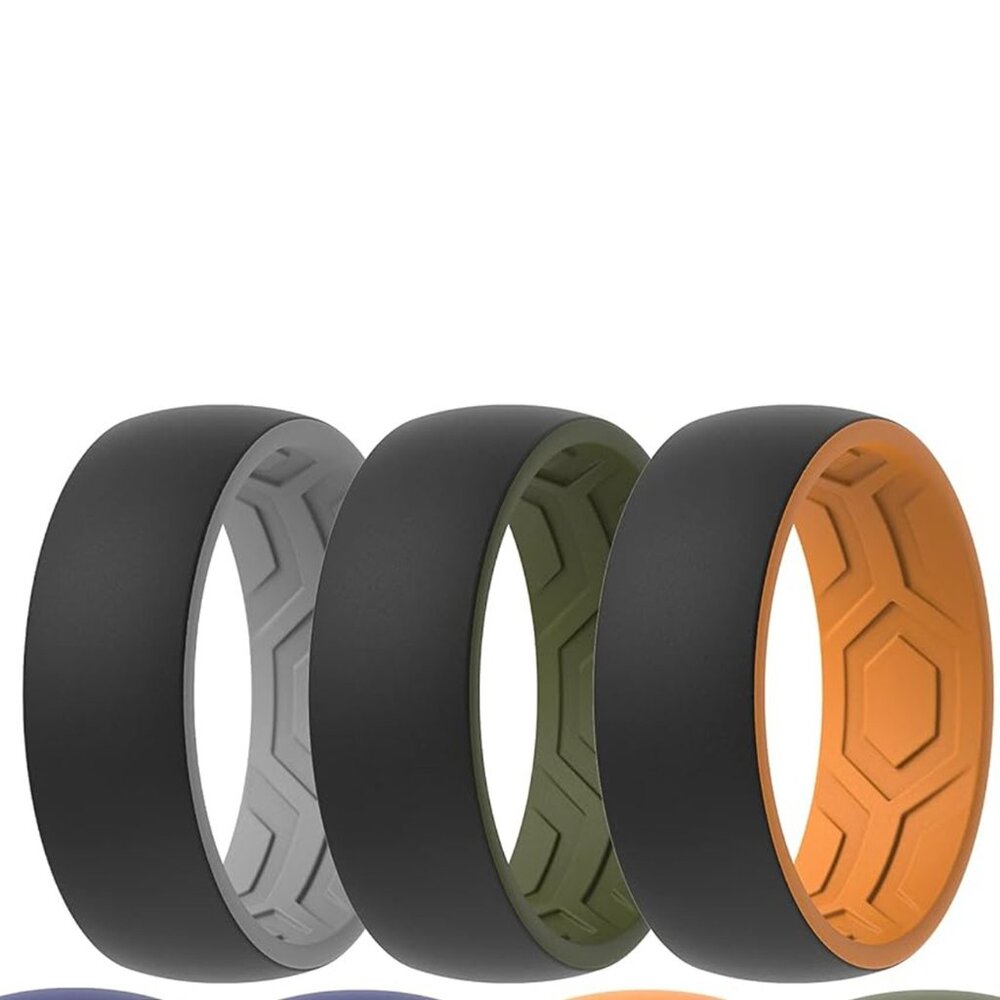 THUNDERFIT Two Layers Silicone Wedding Rings 12-Count Variety Multipack NEW!! - Picture 3 of 10